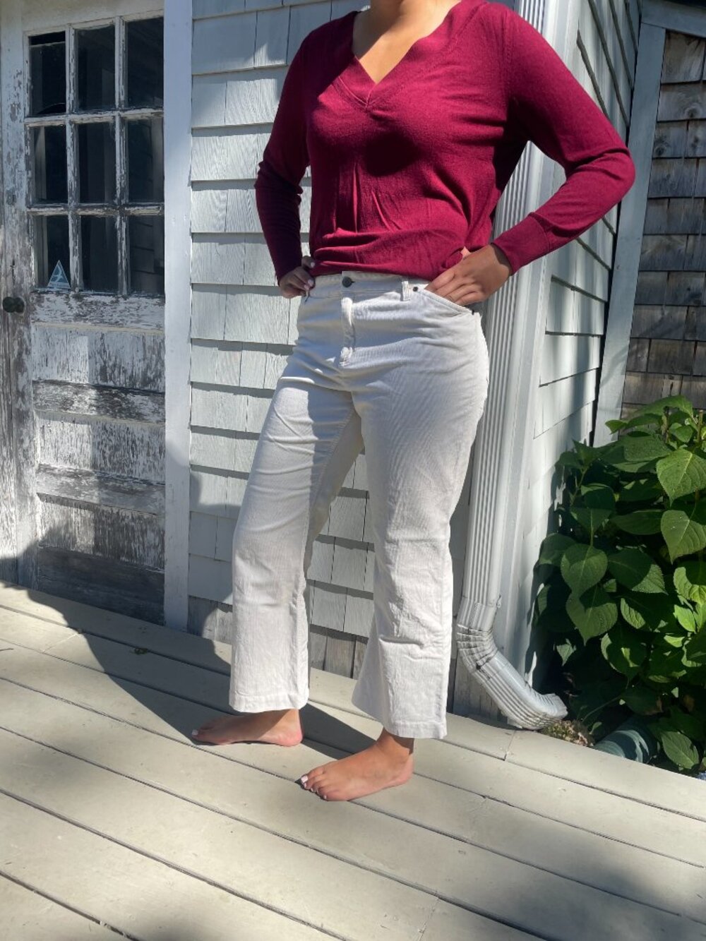 J. Jill corduroy pants, off white, fine wale, 12
